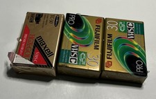 Lot of 3 New 30 min VHS-C Tapes Premium Camcorder Cassette Maxell Fuji TC-30