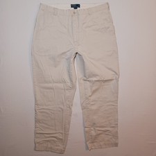 Vintage 90s Polo Ralph Lauren Mens Philip Chino Pants 38X32 Ivory Twill