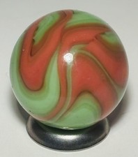 Big Christensen Agate Co Two Color Swirl Marble .73 In Near Mint Condition Big