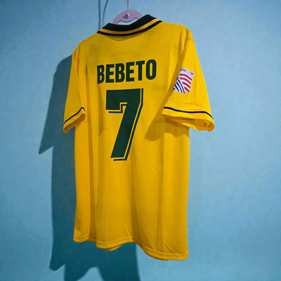 BRAZIL Home World Cup 94 - Soccer - Jersey Retro - BEBETO # 7