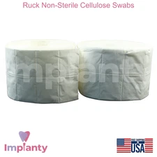 Ruck Non-Sterile Cellulose Swabs Double-Row 100pcs for General Care Ready-To-Use