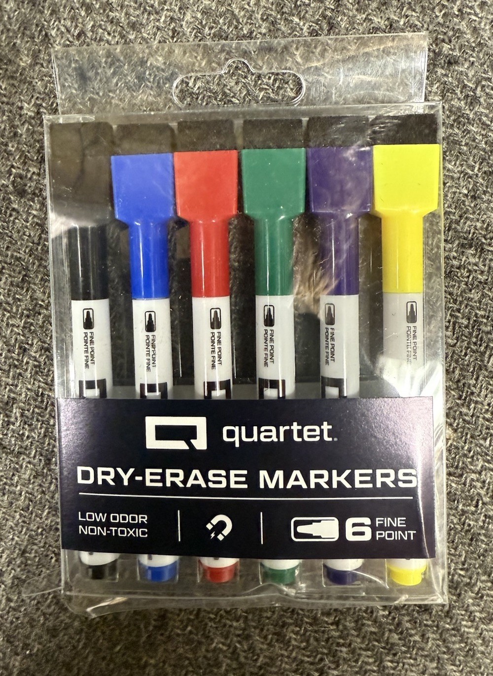 New Quartet Low-Odor Dry Erase Mini-Marker Set, Fine Point Set 6 Colors