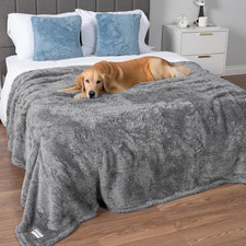 PetAmi Fluffy Fleece CAT and Dog Throw Blanket, Gray, X-Large