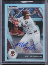 2021 Panini Prizm Draft Picks #PDP35 Matheu Nelson Base Autographs Silver Prizm