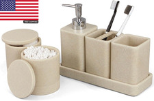Bathroom Accessories Set, 6 Piece Bathroom Set with Toothbrush Holders, Soap Dis