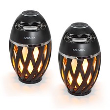 LED Flame Speaker, Flame Atmosphere Outdoor Bluetooth Speaker with Stereo Enh...