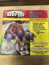 NOS, Vintage Sterno Folding Stove Camping Hunting Backpacking Outdoor Cooking