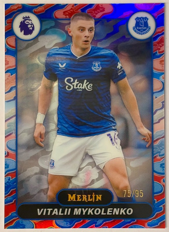 Vitalii Mykolenko BATTLE OF BRITPOP REFRACTOR /95 2025-26 Topps Merlin Everton