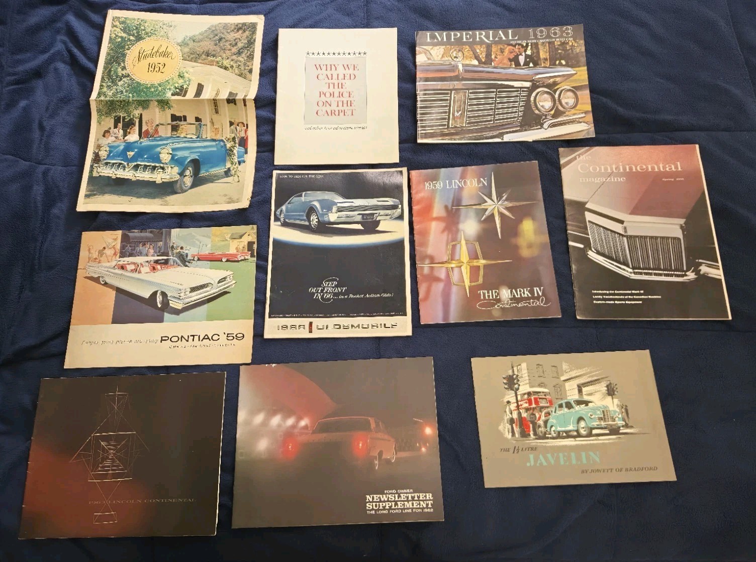 Lot Of 10 Vintage Car Dealership Sales Brochures  3709