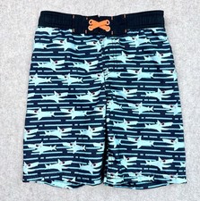 Cat  Jack Boys S 6/7 Shark Striped Swim Trunks Lined Drawstring