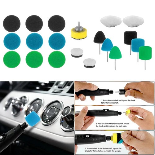Detail Polisher Pads 20X 1IN Mini Buffing Pads Set Sponge and Wool Material - Picture 3 of 12