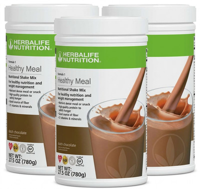 3X Herbalife Formula 1 Healthy Meal Nutritional Shake Dutch Chocolate 750 g