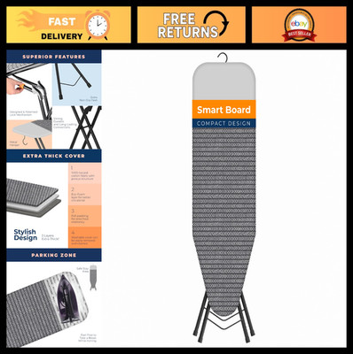 Compact Ironing Board - Space Saver, Safety Park Zone, 4-Layer Cover, Foldable D