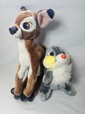 LOT 2 Vintage DISNEYLAND Disney World 20" BAMBI  THUMPER Plush DOLLS