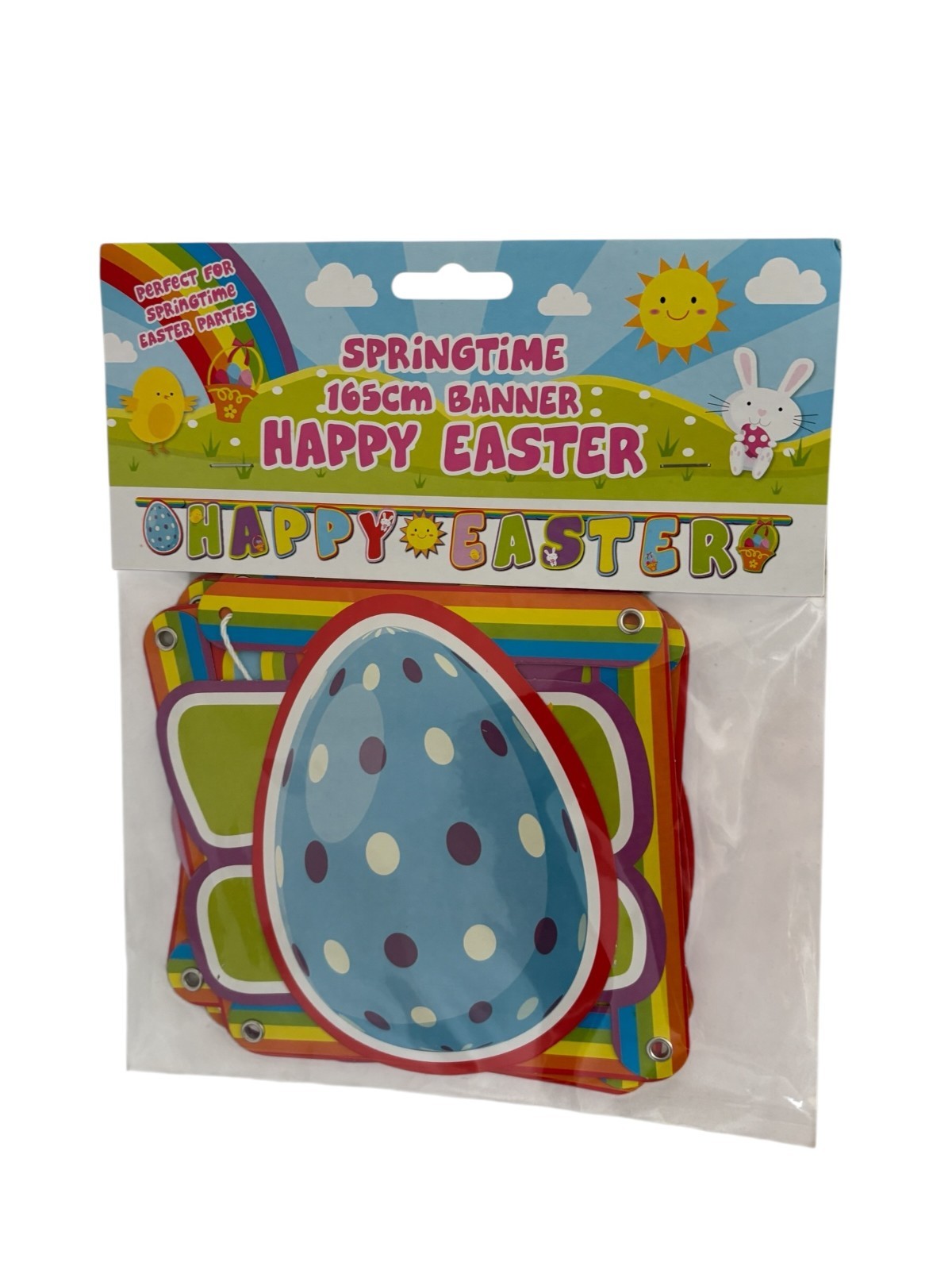 165cm HAPPY EASTER BANNER happy easter lettering multicolour