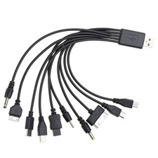 Cable Cargador Teléfono USB Multi Enchufe 10 en 1 Cable USB Multipuerto Universal
