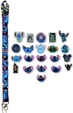 Stitch Themed Lanyard Starter Set w/ 5 Lilo & Stitch Disney Trading Pins - NEW