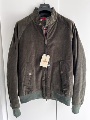 Baracuta G9 Harrington Jacke   Dunkelgrünes Cord   Größe 46 (L XL)   Neu & OVP