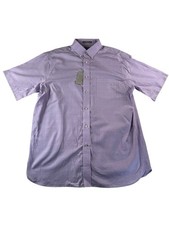 Daniel Cremieux Mens Large Signature Button Up Shirt Purple 100 Cotton