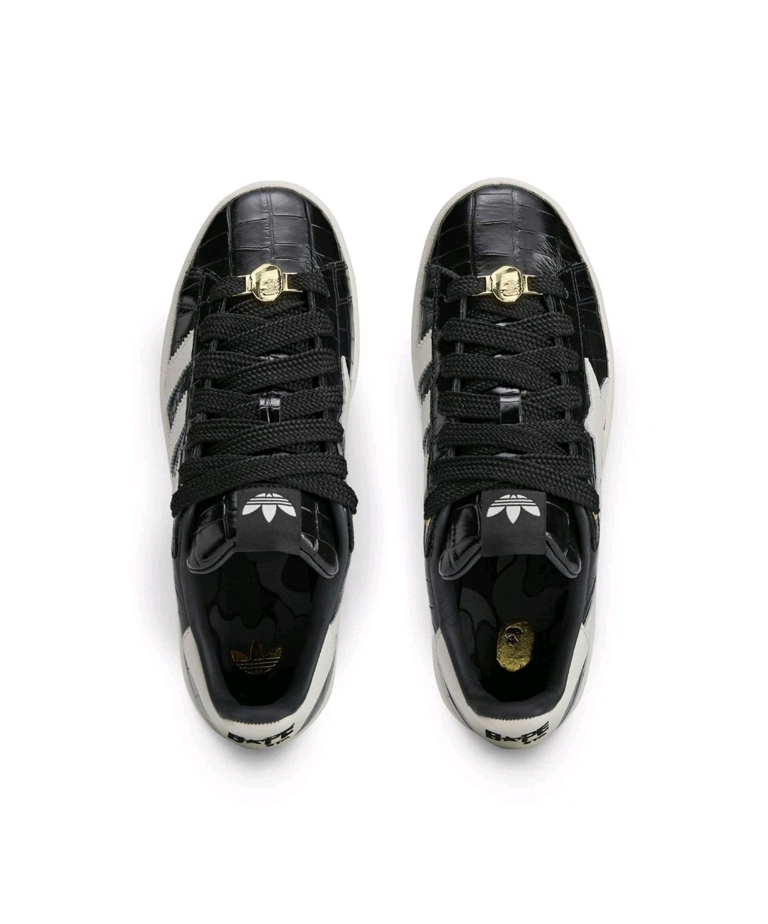 Adidas Originals x BAPE Campus 00S (Black/Off White/Gold) Men's Shoes KJ8851 thumbnail 5