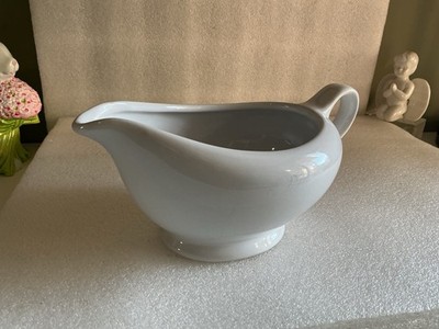Gravy Boat Dish Creamer Bowl Thick Wall White Stoneware 14 Fl Oz