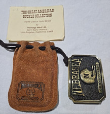 Vintage Nebraska Cornhuskers Husker Football 1979 Solid Brass Belt Buckle