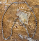 1940's HANDMADE MEXICO STERLING SILVER BRAIDED Oval LINK NECKLACE 29 Inch PATINA — photo 2