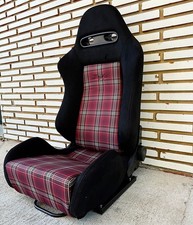 Bridgemoto Gt-sport Reclinable Seat Black Suede With Red Wine Plaid Bridgemoto Gt-sport Reclinable Seat Black Suede With Red Wine Plaid