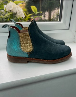 Penelope Chilvers Safari Boots in Teal Suede UK 5½ UK