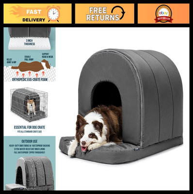 Orthopedic Waterproof Dog Bed Tent - Washable Indoor/Outdoor Pet Cave for Large