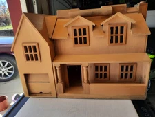 Vintage Melissa & Doug Fold & Go Wooden Dollhouse with Furniture – 9 pcs