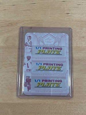 Stockton Castellanos Weigman 2025 Leaf Trinity Football 1/1 Printing Plate