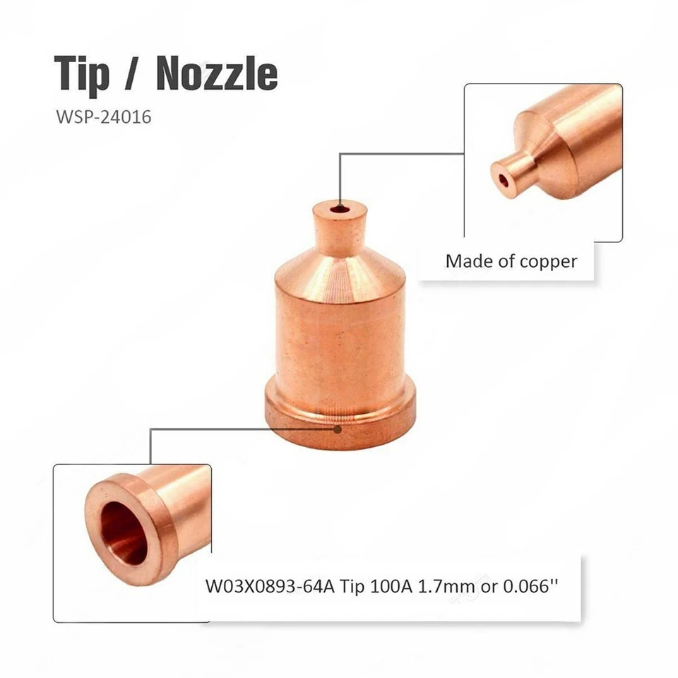 22pcs Ultrafine Copper Alloy Plasma Tips for Tomahawk 1538 Cutting Applications - Image 4 of 4