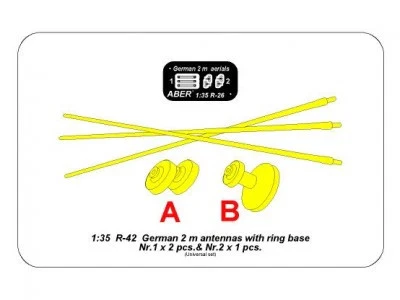 Aber 1/35 German 2m Aerials / Antennas with Ring Base (set of 3 pcs,) R-42' - Image 4 of 4