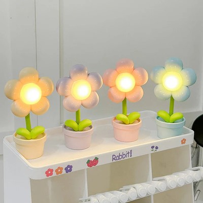 Mini LED Blume Nachtlicht niedliche kleine Tischlampe Schreibtisch Ornament Nachttisch