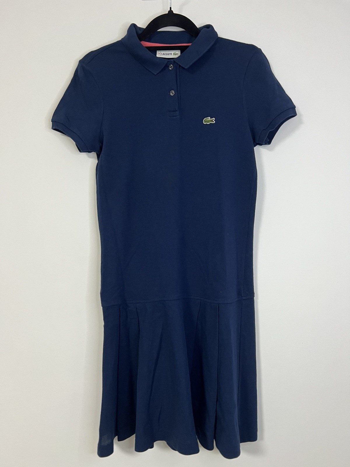 Lacoste Polo Dress Blue Navy Pleated Skirt S