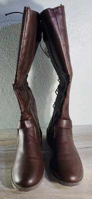 Women's Wanted Lady Luck Brown Zippered Boots 8.5
