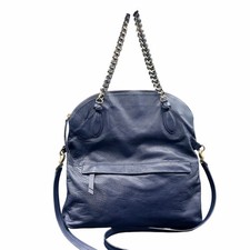 Foley + Corinna Navy Leather Satchel Chain St...