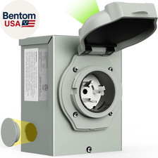 50 Amp Generator Power Inlet Box, NEMA SS2-50P for 3 Prong Generator Cord, 125/2