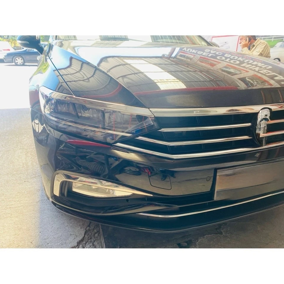Borde de párpados de faros cromados para Volkswagen Passat B8.5 2019+ 3 piezas Foto 4 de 4
