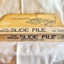 Vintage Logan Deluxe Metal Slide File No 200 NOS Unused 35mm Slide Storage w Box
