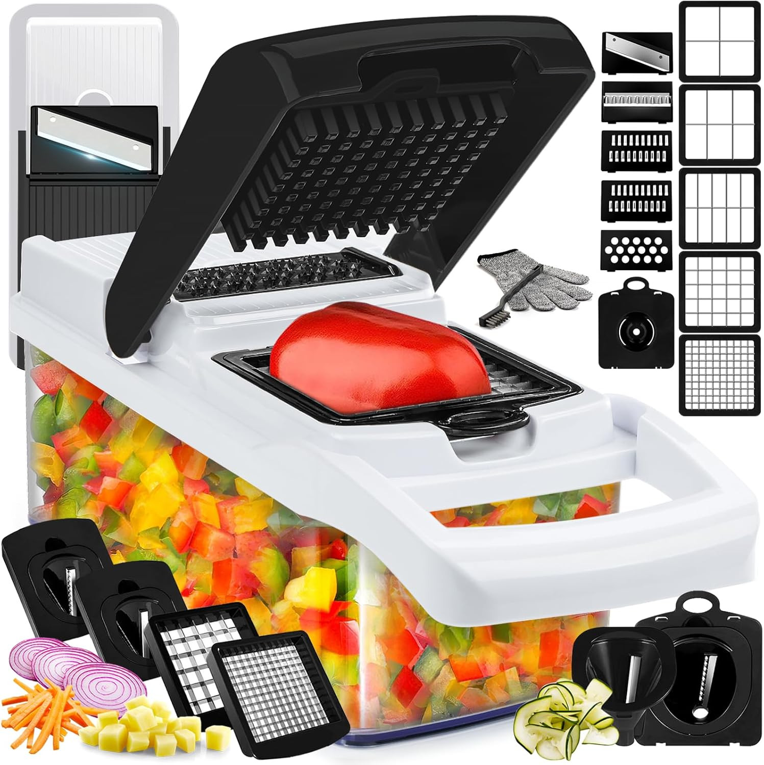 Tritatutto 25 in 1 Professionale: Affettatrice Mandolina con Contenitore