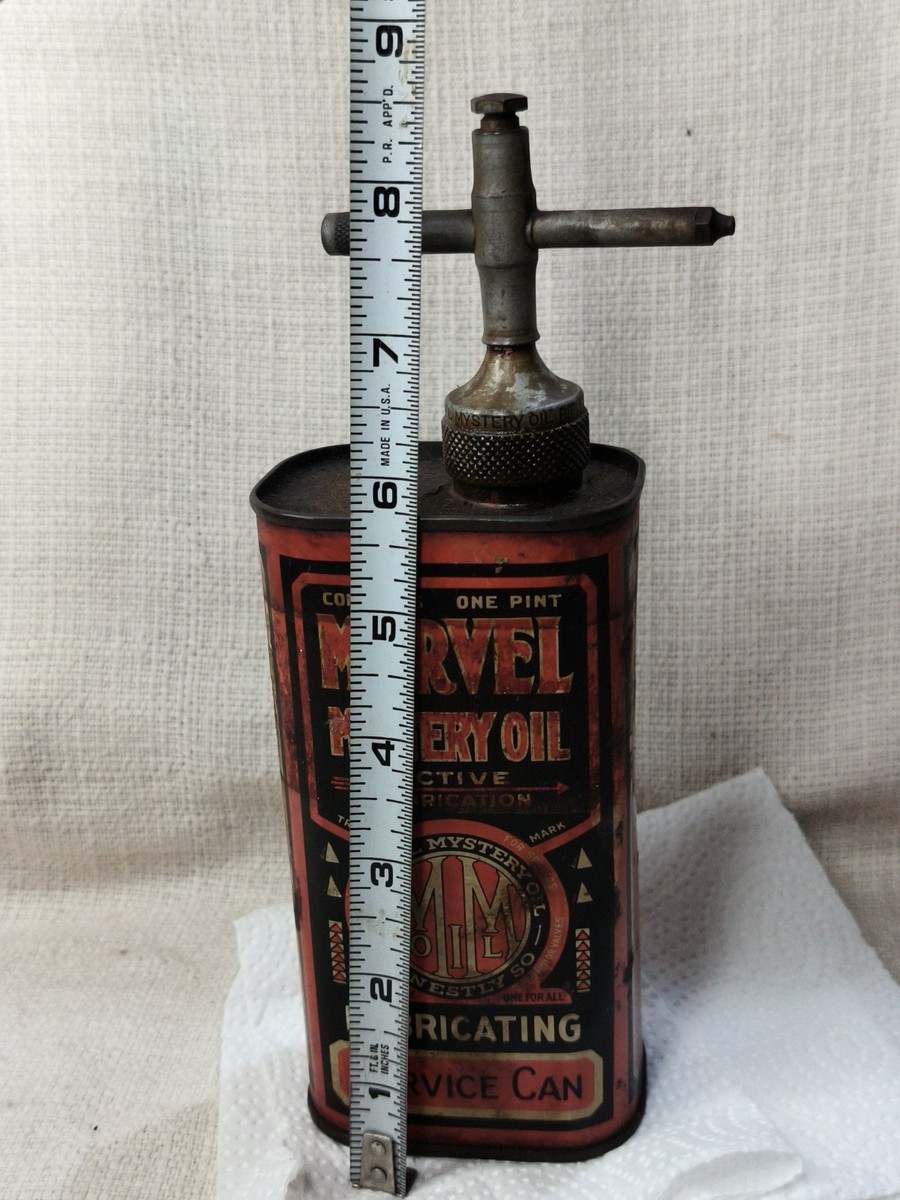 Rare Vintage 1920's Marvel Mystery Oil Rifle Service Can 1 Pint