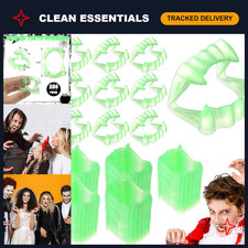 288 Pcs Glow in the Dark Vampire Fangs - Bulk Plastic Halloween Teeth Props