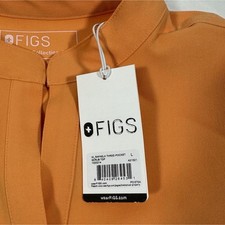 FIGS Women's Scrub Set Rafaela oversized Top Zamora Jogger Shaka Orange L