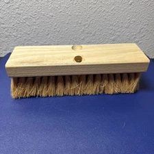 Deck Scrub Brush, 10 in Hardwood Block, 2 in Trim L, White Tampico Pack of 12