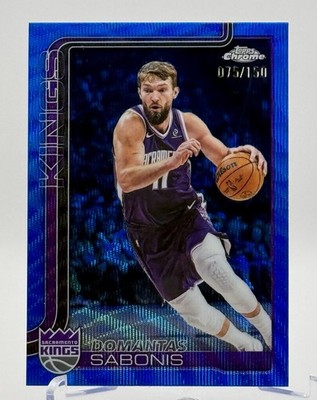 2025-26 Topps Chrome Update - Domantas Sabonis #34 Wave Blue Refractor /150