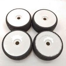4x Low Profile 1/8 Buggy Rubber Street Tires on 17mm Hex Wheels Used Associated