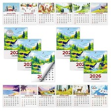 2026 Mini Calendars 6-Pack - Small Peel and Stick Adhesive Monthly Calendars ...