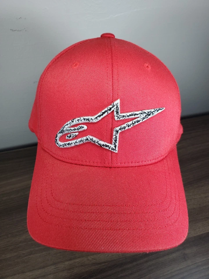 Gorra de béisbol Alpinestars Logo roja sobre roja paseo seco Flexfit L/XL Alpine Star Foto 4 de 4